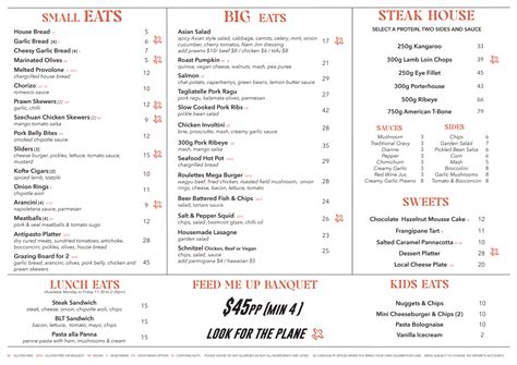 roulettes tavern menu